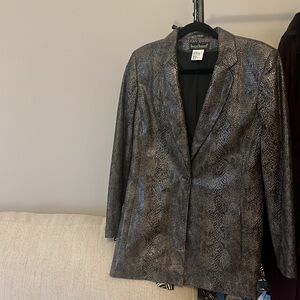 Snakeprint Havré Benard by Benard Holtzman blazer jacket, size 8.